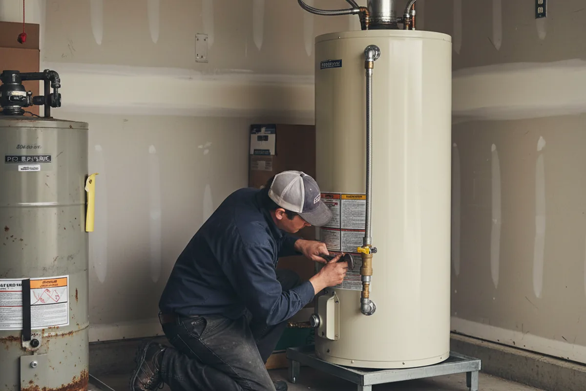 Water heater and shutoff valve replacement in Metamora